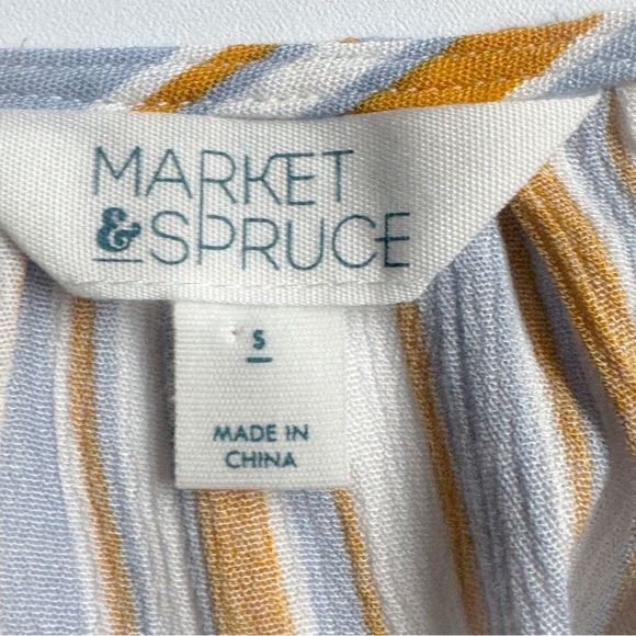 Market & spruce striped spaghetti strap wrap/ bubble/ high low top - Picture 8 of 9